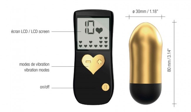 Vibrate from afar!
The first wireless personal massager act... Love to Love - Cry Baby Vibro Egg - Gold photo-8