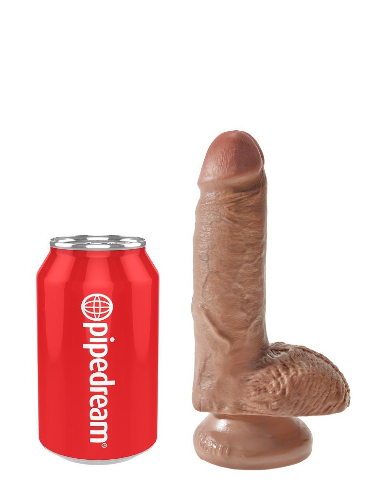 Do you want your first dildo to look and feel just like the ... King Cock - Cock 7″ with Balls - Caramel photo-6
