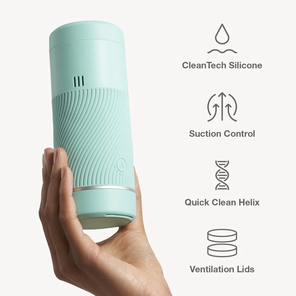 Premium manual stroker with suction control and a smooth sil... Arcwave - Pow Shake IT Up Stroker - Mint photo-2