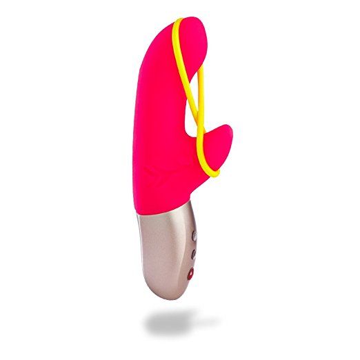 The neon yellow band on this rechargeable MiniVIBRATOR exude... Fun Factory - Vibe Amorino USB - Pink photo-2