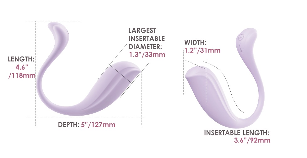 Ergonomic and sleek design with ridged head for extra G-spot... SVAKOM - Phoenix Neo 2 Interactive Egg Vibrator - Pastel Lilac photo-14