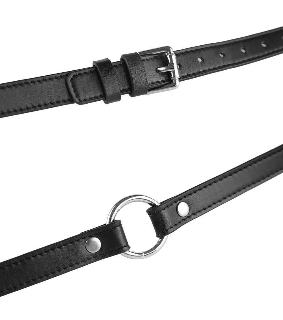 Stainless steel nose hook and mouth clamps
Material: PU lea... MT - Nose Restraint Mouth Gag - Black photo-7
