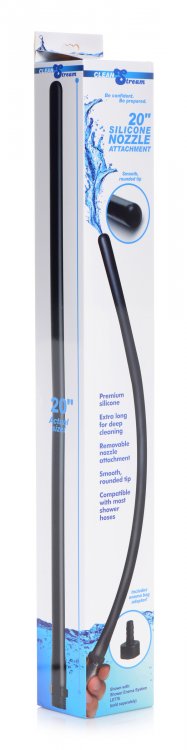 Long, smooth, and flexible for the ultimate deep anal cleans... CleanStream - 20" Silicone Nozzle Enema - Black photo-7