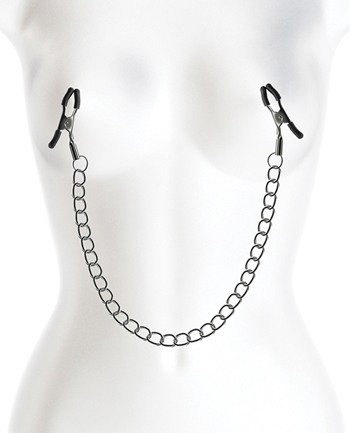 Bound Adjustable Nipple Clamps are for erotic and stimulatin... NS Novelties - Bound DC2 Nipple Chain Clamps - Gunmetal photo-2