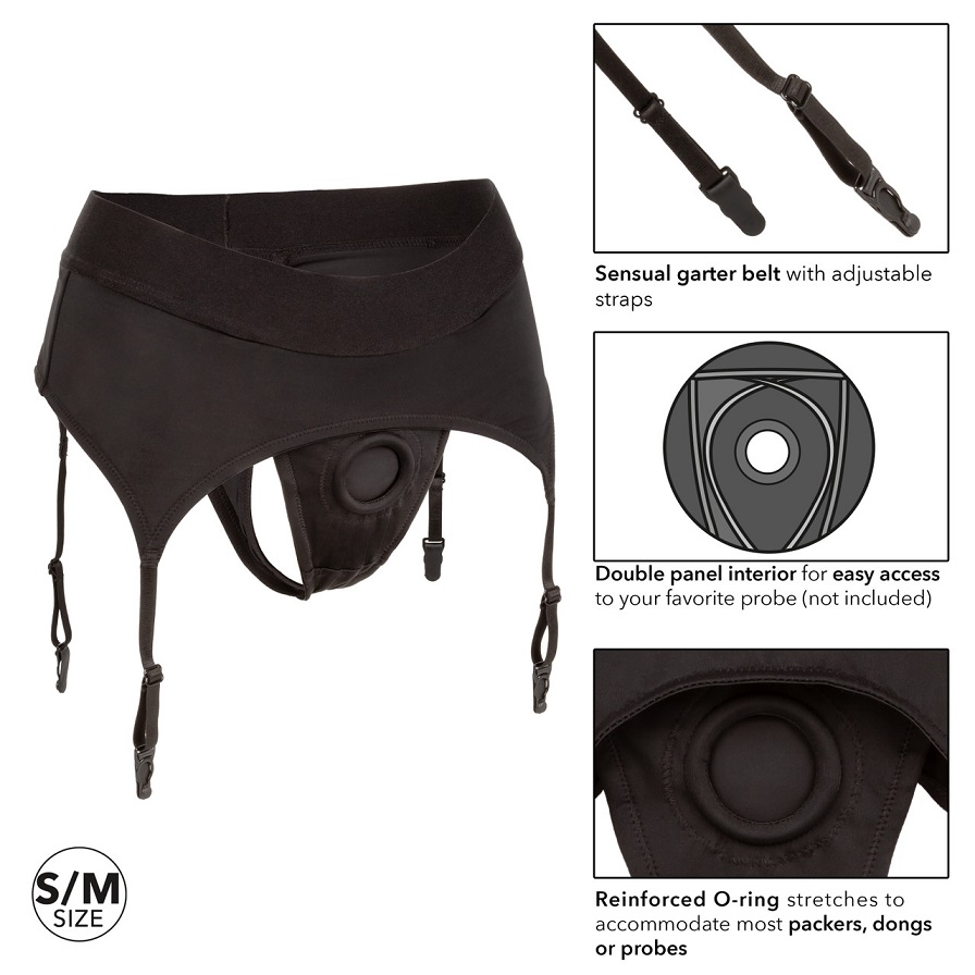 The Boundless Thong with Garter is an ultra-comfortable harn... CEN - Boundless Thong w Garter - Black - L/XL photo-4
