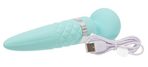 Pillow Talk - Sultry Rotating Wand - Teal photo