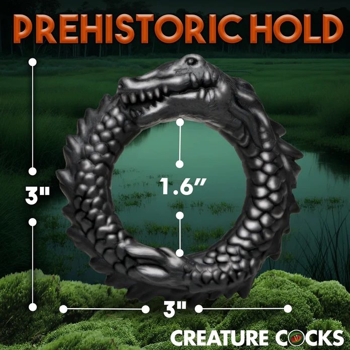 Wear a little danger on your dong with this smiling, caiman ... Creature Cocks - Black Caiman Ring photo-8