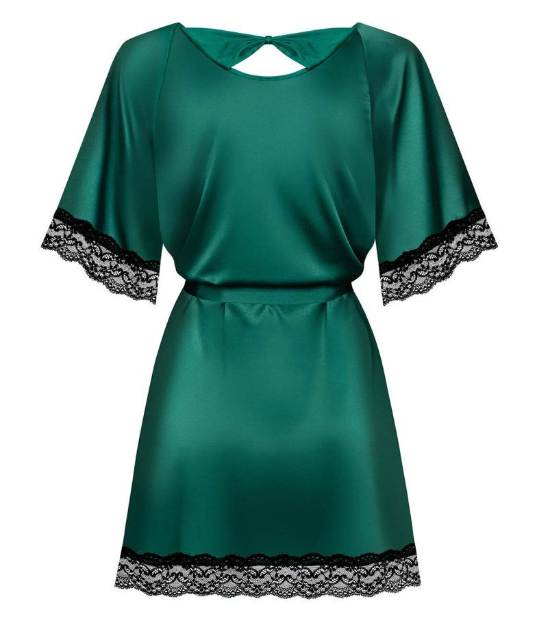 Something perfect for a sensual look during breakfast time? ... Obsessive - Sensuelia Robe - Green - L/XL photo-8