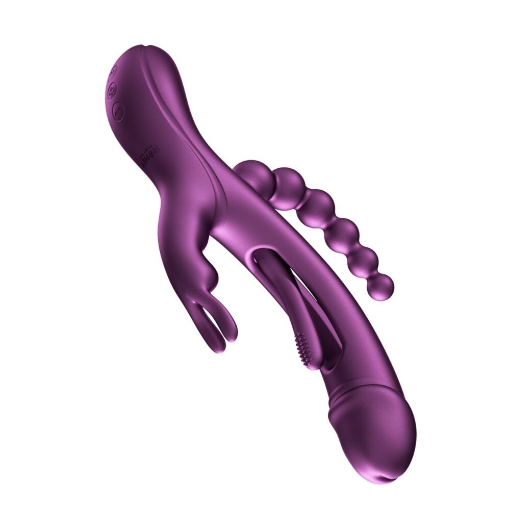 Looking for a vibe to sweep you off your feet? This app-cont... Honey Play Box - Trilux App Rabbit Vibrator w Beads - Purple photo-3