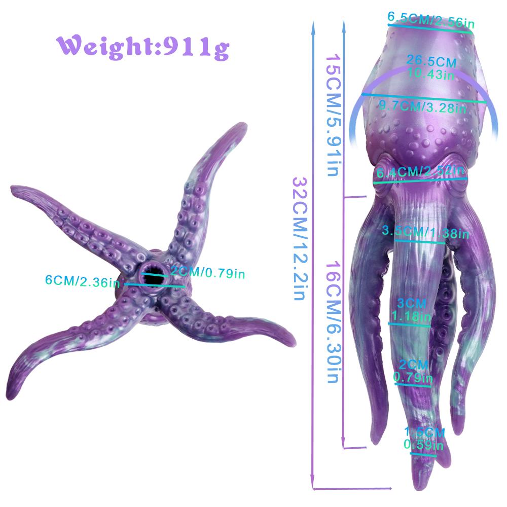 Fantasy octopus shaped unique design masturbators for men pe... FAAK - Cthulhu Masturbator - Blue photo-11