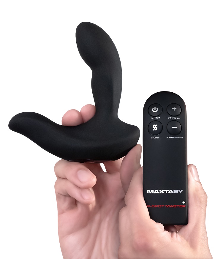 Anatomical and pleasure-focused design meets the latest tech... Maxtasy - P-Spot Master Remote Massager - Black photo-2