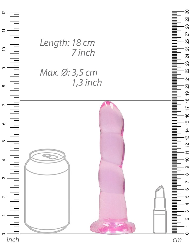 Ready for a CRYSTAL CLEAR orgasm? Reach your finest climax i... RealRock - 7" Wave Non-Realistic Dildo - Pink photo-4