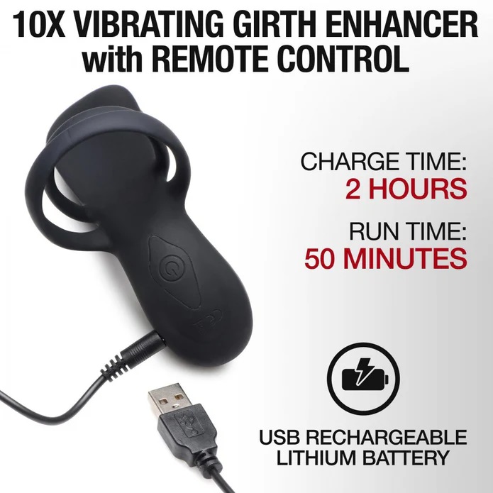 This smooth, premium, phthalate-free silicone toy will give ... Trinity Vibes - Vibro Girth Enhancer - Black photo-6