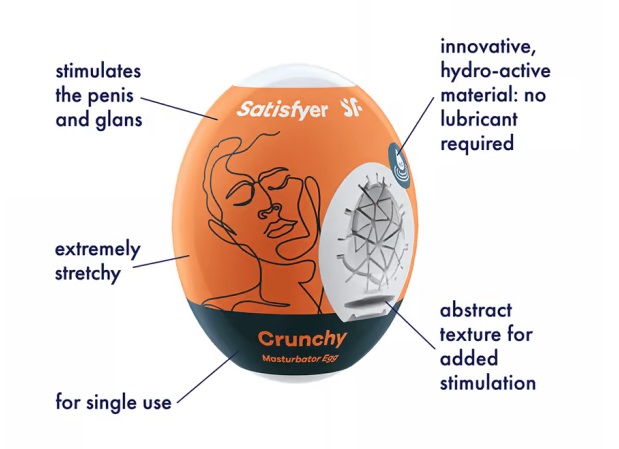 Satisfyer Crunchy 自慰蛋讓您隨時保持興奮。 這款自慰器僅供一次性使用:其設計為蛋形,低調,非常適合在旅... Satisfyer - 飛機蛋 - Crunchy 照片-4