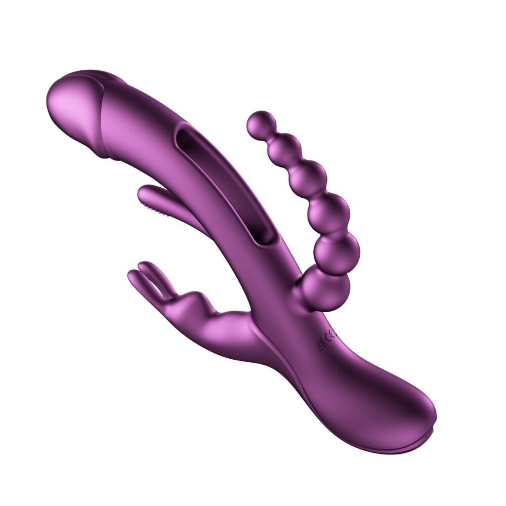 Looking for a vibe to sweep you off your feet? This app-cont... Honey Play Box - Trilux App Rabbit Vibrator w Beads - Purple photo-5