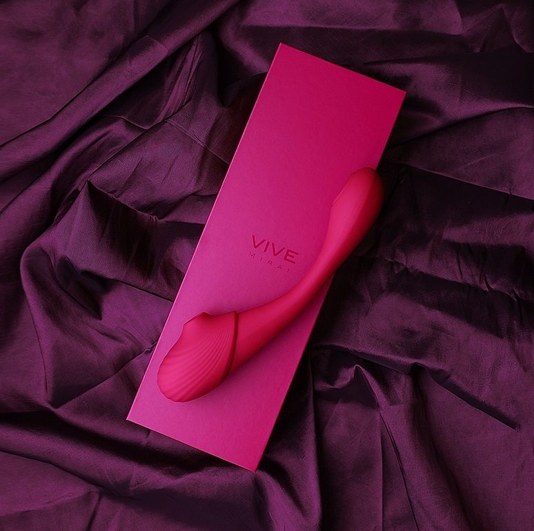 The VIVE Mirai double-ended pulse wave and air wave bendable... Vive - Mirai Double Ended Bendable Vibrator - Pink photo-8