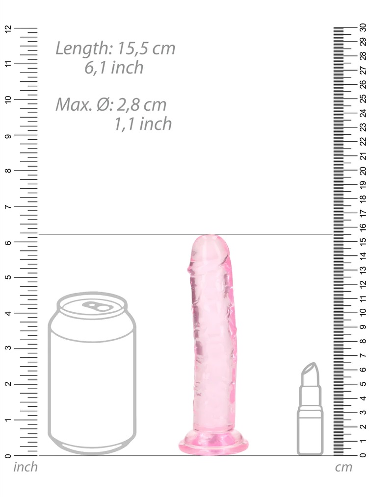 Ready for a CRYSTAL CLEAR orgasm? Reach your finest climax i... RealRock - 6" Straight Realistic Dildo - Pink photo-7
