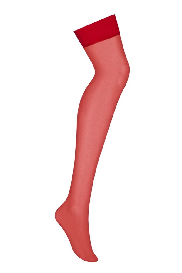 Plans for the evening? Let it be a little naughty! Use your ... Obsessive - S800 Stockings - Red - S/M photo-7