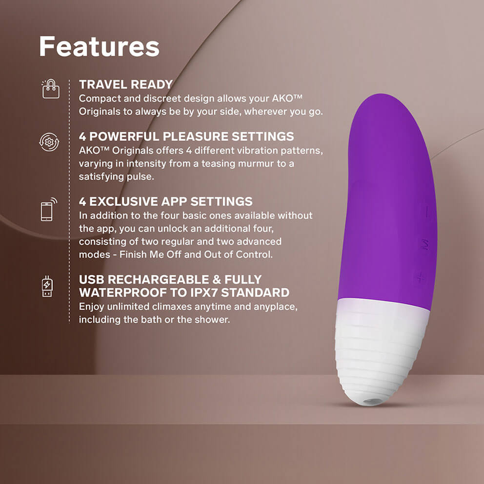 隆重推出 LELO Originals,全新系列專為初踏入性福旅程或渴望重拾親密本質的人士而設計,多款精緻必備之... Lelo - Ako Originals APP Clitoral Vibrator - Purple 照片-2
