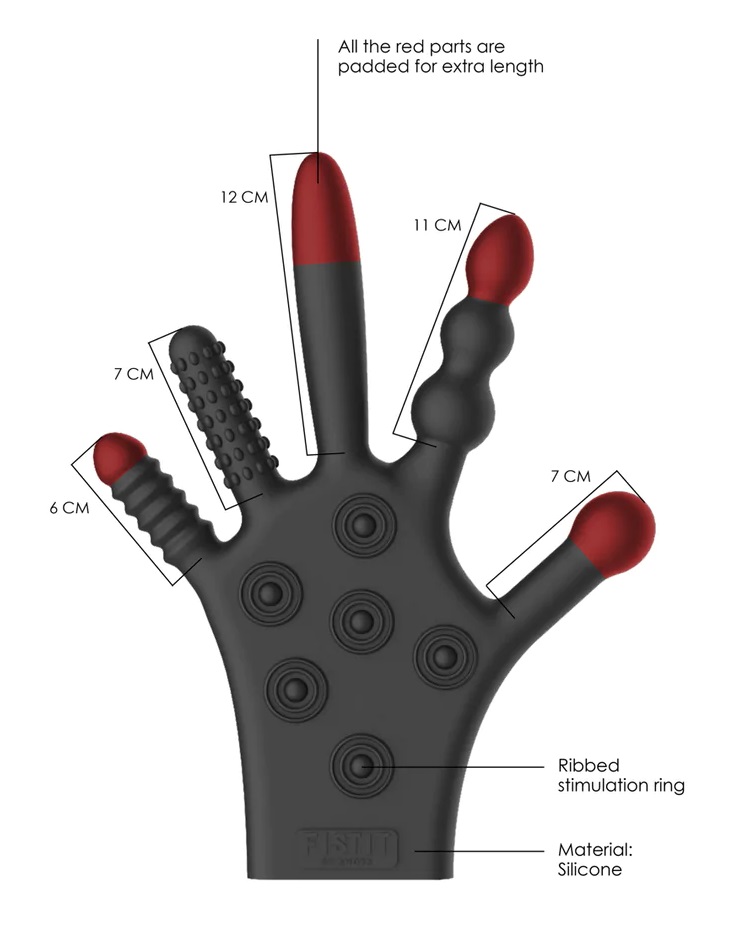 Transform every one of your fingers into an exciting sex toy... Fist It - Stimulation Glove - Black photo-3
