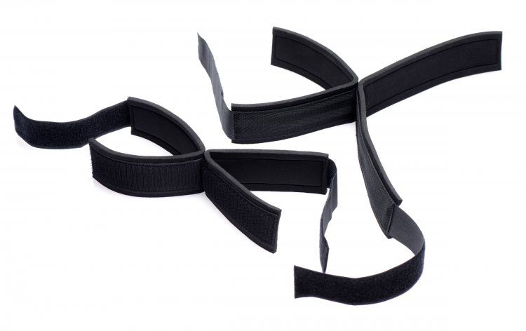 Restrict your lovers mobility with these versatile and easy-... Frisky - Two Timer Double Leg and Arm Restraints - Black photo-4