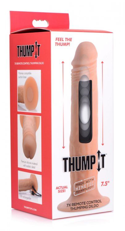 Get pummeled by the thrilling thuds of a dildo powered by ma... Thump It - 7x Remote Control Thumping Dildo M-size photo-8