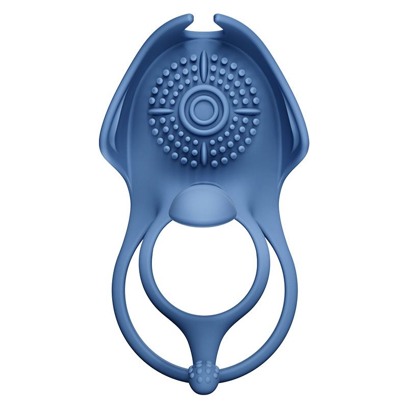 Experience the ultimate in dual pleasure and stamina control... SVAKOM - Barzillai APP Cockring & Couple Vibrator - Blue photo-3