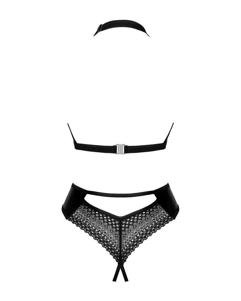 Look defiant! Arouse unrestrained admiration! Awaken passion... Obsessive - Norides Crotchless Teddy - Black - M/L photo-8