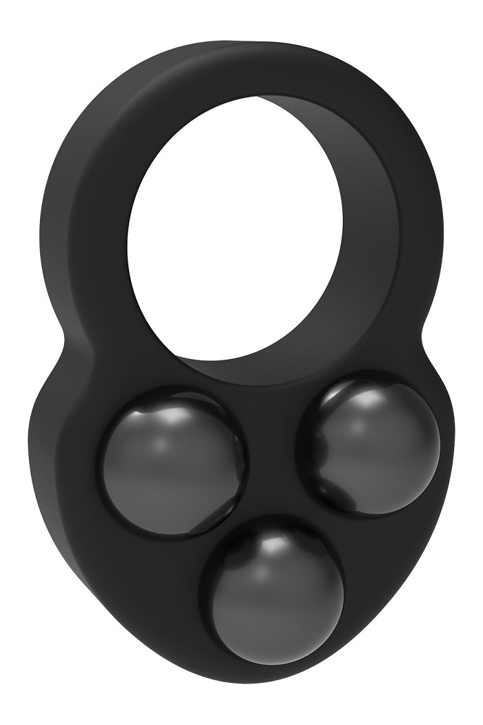 This Ramrod penis ring features an extension that holds up t... Dreamtoys - Ramrod Triple Weight Cock Ring - Black photo-3