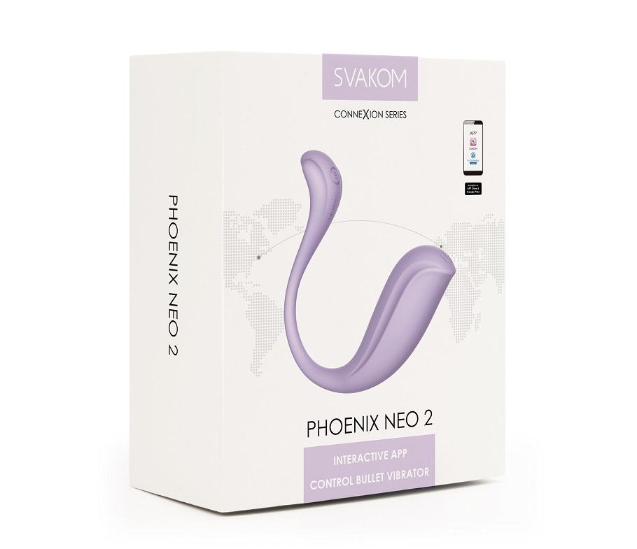 Ergonomic and sleek design with ridged head for extra G-spot... SVAKOM - Phoenix Neo 2 Interactive Egg Vibrator - Pastel Lilac photo-16