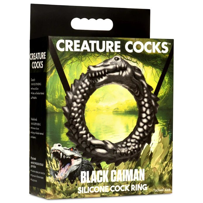 Wear a little danger on your dong with this smiling, caiman ... Creature Cocks - Black Caiman Ring photo-9