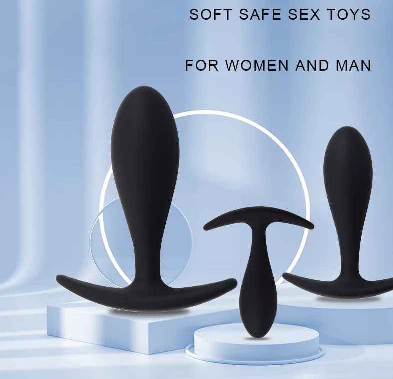 Silicone anchor butt plug for man and woman MT - Blob Anchor Plug M - Black photo-8