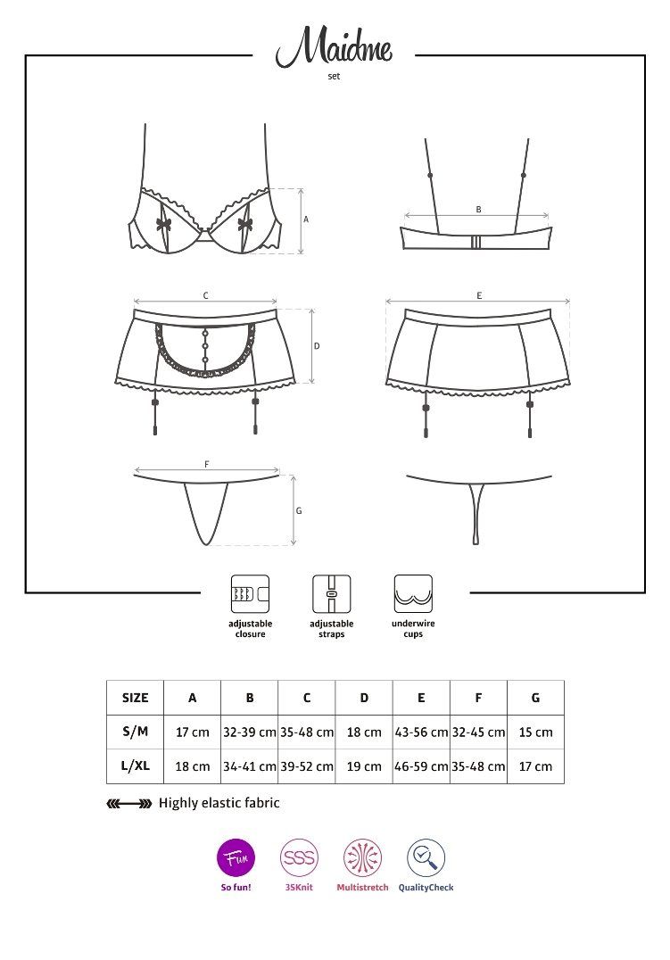 Sexy room service? Just arrived! Surprise your lover and cha... Obsessive - Maidme Set 5-pcs - Black - S/M photo-12