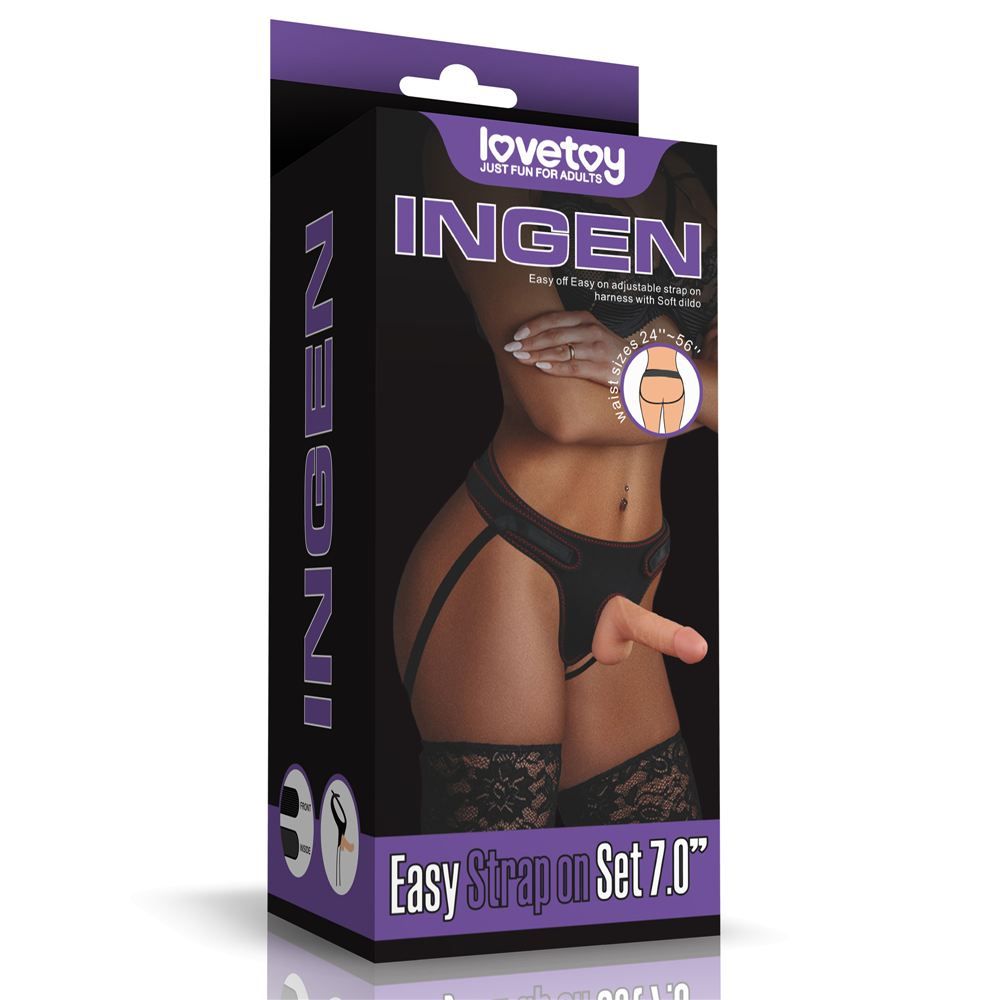 Built to deliver the most lifelike satisfaction, the Soft st... Lovetoy - Easy Strapon Set w Balls 7'' - Flesh photo-16