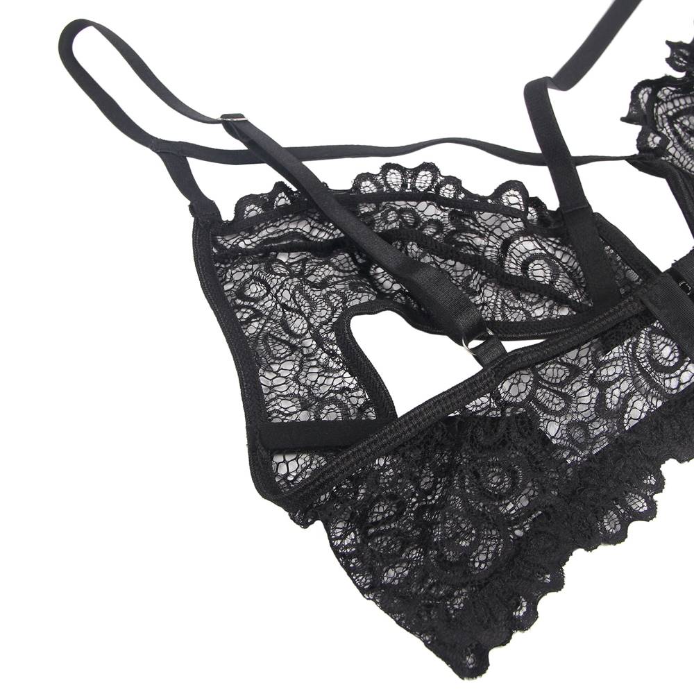 Exquisite Lace Appeal Deep V Mini Temptation Sexy Bra Set
M... Ohyeah - Crotchless Temptation Set - Black - XL photo-8