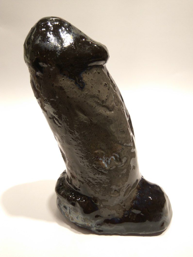 Large porcelain that inspired by the erection of penis Big Black Erected Phallus Sculpture photo-2