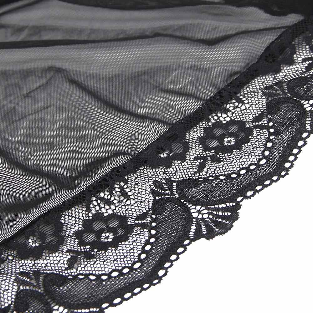 Long sleeve mesh sleepwear elegance robe with belt
Material... Ohyeah - Romantic Robe - Black - 5XL photo-12