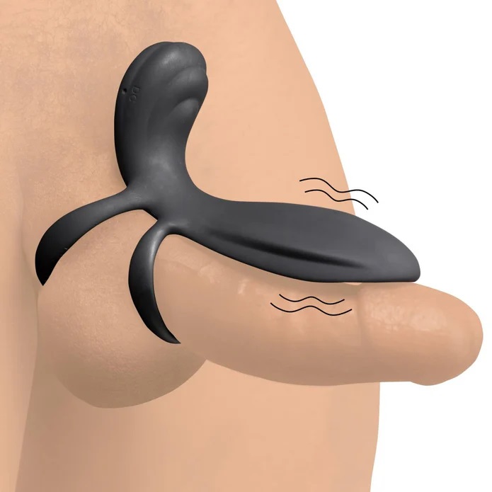 This smooth, premium, phthalate-free silicone toy will give ... Trinity Vibes - Vibro Girth Enhancer - Black photo-5