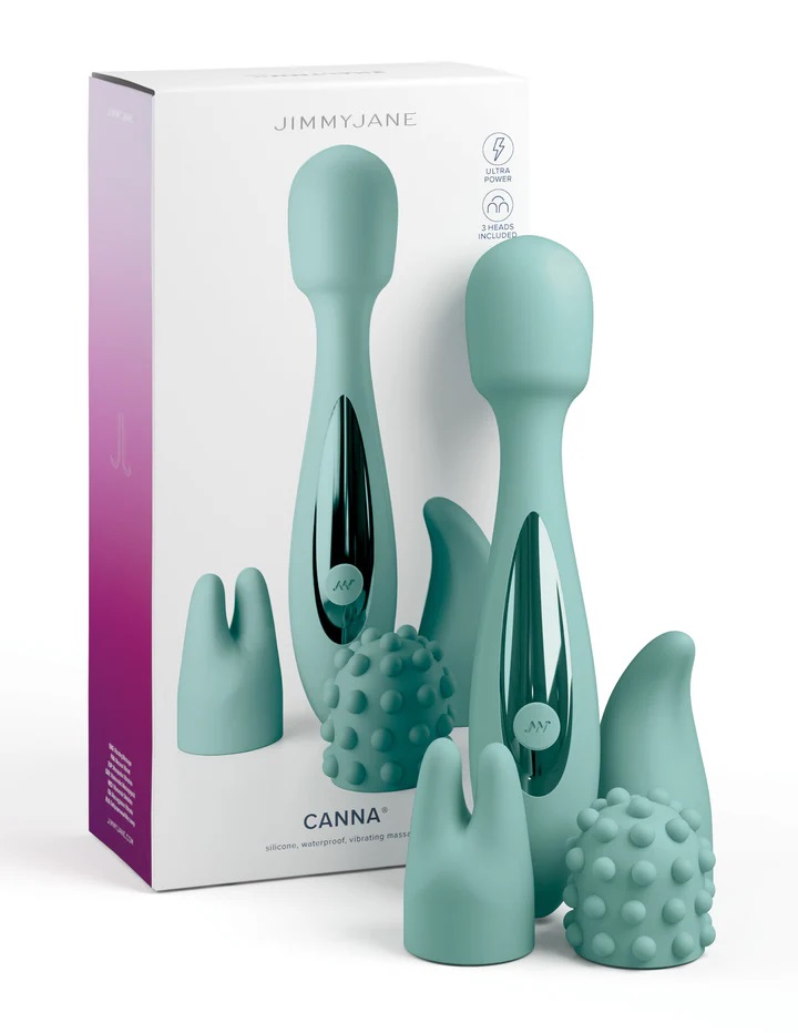 Meet the wand that does it all (and then some). Desi... JimmyJane - Canna Massager w Attachment - Green photo-9