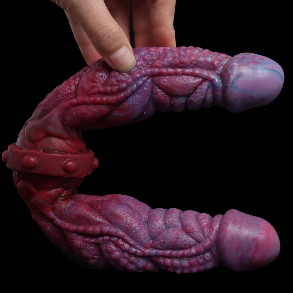Double-headed penis. The wildly textured lines of the shaped... FAAK - Strong Muscles Double Dildo - Magic Dragon photo-8