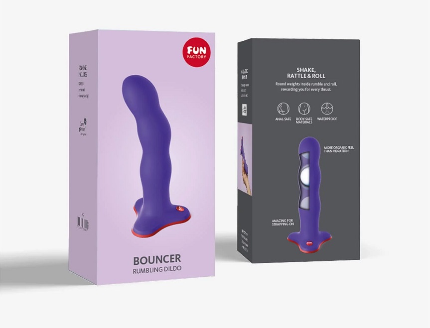 The gentle movements of the rotating balls inside BOUNCER cr... Fun Factory - Bouncer Rumbling Dildo - Flashy Purple photo-8