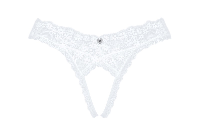 Oh! What a night it will be! Simply heavenly! You can surrep... Obsessive - Heavenlly Crotchless Thong - White - XL/XXL photo-7