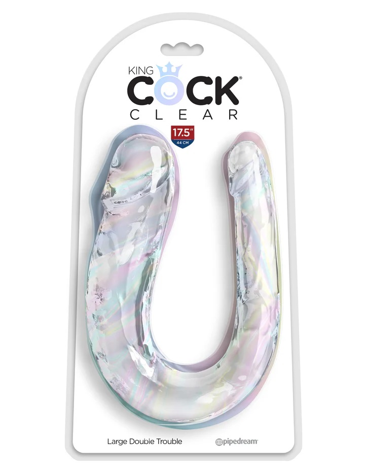 Clear Double Trouble Dildo combines a translucent double dil... King Cock - Double Trouble Cock L - Clear photo-3