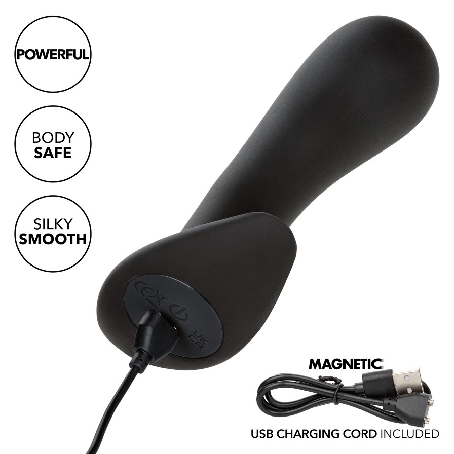 Experience intensified pleasure with the Rock Bottom Curved ... CEN - Rock Bottom Curved Vibro Plug - Black photo-6