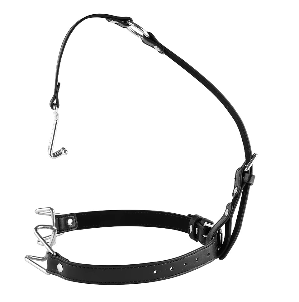 Stainless steel nose hook and mouth clamps
Material: PU lea... MT - Nose Restraint Mouth Gag - Black photo-4