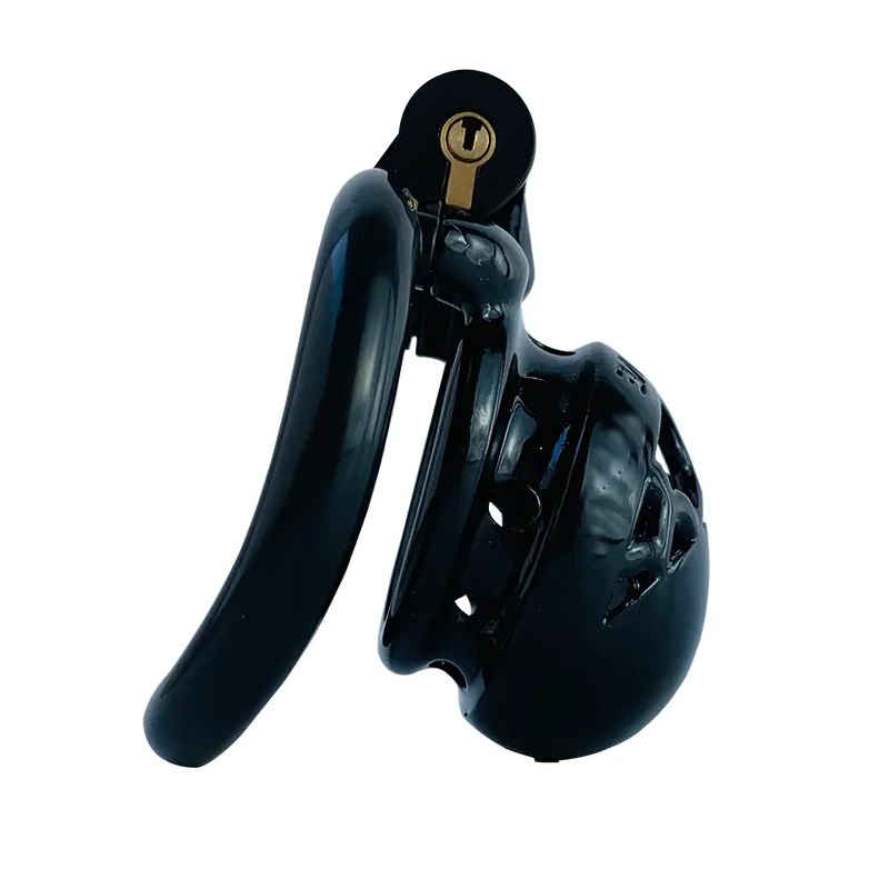 Cage high: 43mm &nb... FAAK - Resin Chastity Cage 107 - Black photo-6