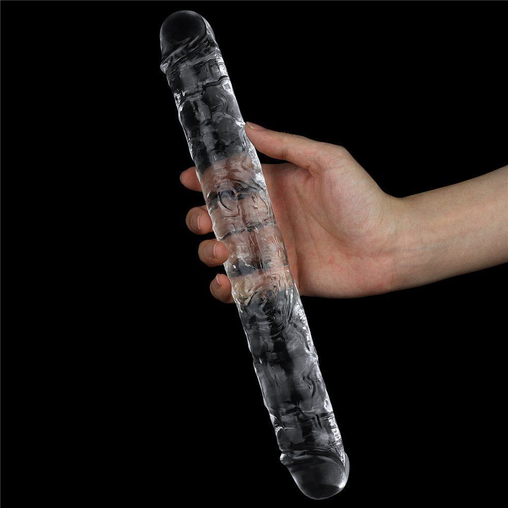 A sight for the most erotic of fantasies, LOVETOY shameless ... Lovetoy - Flawless Double Dildo 12'' - Clear photo-3