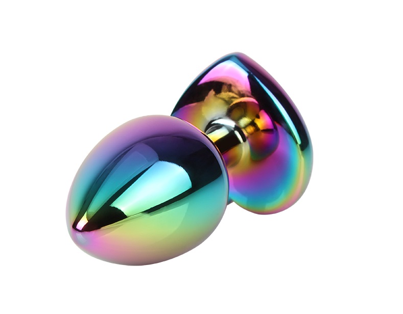 Metal plug for anal play and training
Tapered easy entry tip... Chisa - Heart Metal Plug M - Rainbow photo-3