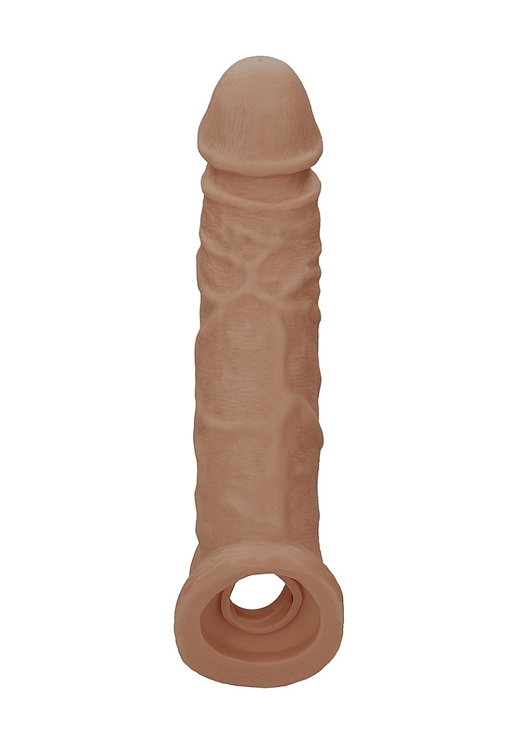 Be the bigger, better deal. The super-lifelike shapes, textu... RealRock - Penis Sleeve 8" - Brown photo-4