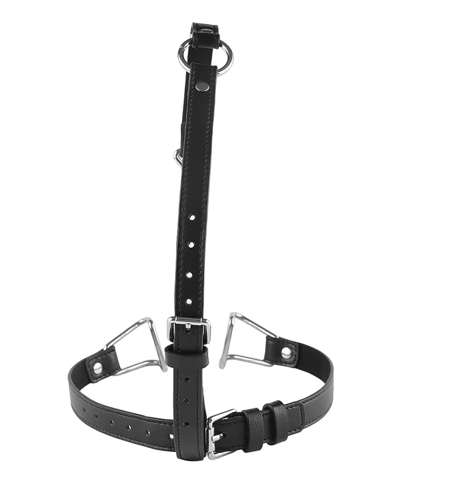Stainless steel nose hook and mouth clamps
Material: PU lea... MT - Nose Restraint Mouth Gag - Black photo-5